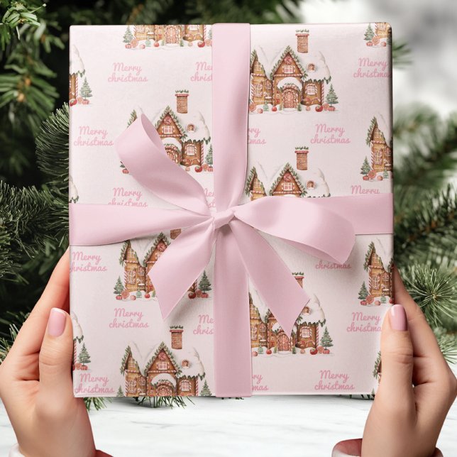 Papel De Presente Pão-de-rosa Casa Feliz Natal (Criador carregado)