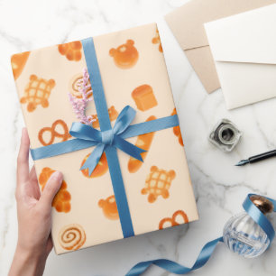 Papel De Presente Pão de Variedade da Padaria Fluffy Estilo Japonês