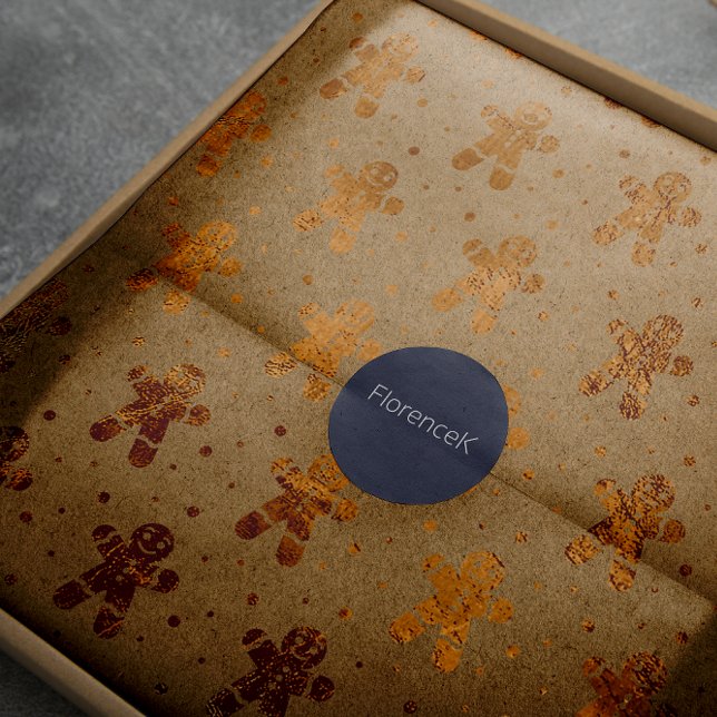 Papel De Presente Pão Dourado de mel de Natal Man Kraft (Christmas Honey Gold Gingerbread Man Kraft Wrapping Paper)
