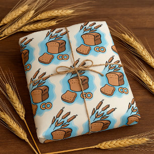 Papel De Presente Pão Integral Rústico Comida Caipira