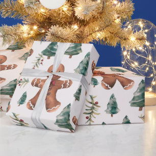 Papel De Presente Pão-pão Masculino bagas Natal moderno
