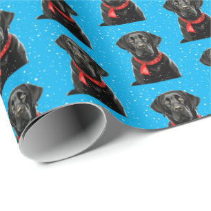 Papel De Presente Pão-preto bonito Labrador Cachorro de varejo Natal