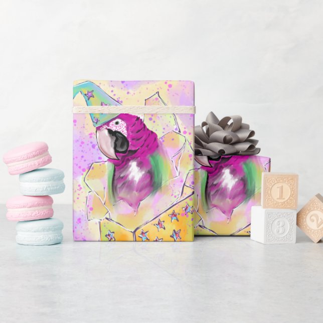 Papel De Presente Papagaio (Chá de bebê)