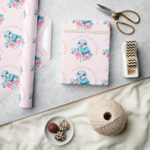 Papel De Presente Papagaio Azul, Bonito e Adorável