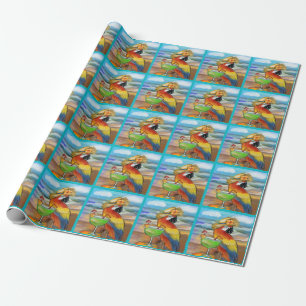 Papel De Presente Papagaios de Festa