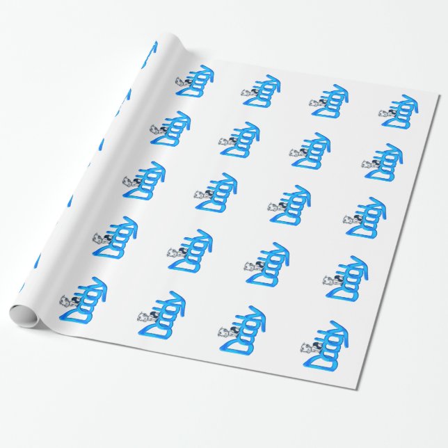 Papel De Presente Papai Azul Bebê (Desenrolado)