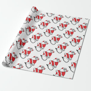 Papel De Presente Papai Noel Alegre Natal Desenho Animado, Saco de B