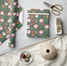 Papel De Presente Papai Noel Boneco de Neve Biscoito de Natal Embrul