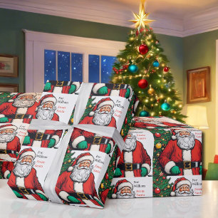 Papel De Presente Papai Noel Bonito adiciona a e a partir de nomes n