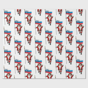 Papel De Presente Papai Noel com a Bandeira da Eslovênia
