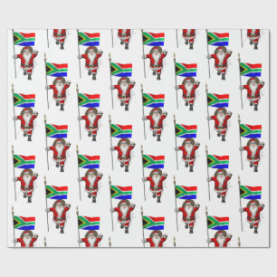 Papel De Presente Papai Noel Com Alferes Da África Do Sul