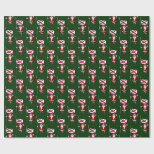 Papel De Presente Papai Noel Com Alferes Da Irlanda Do Norte