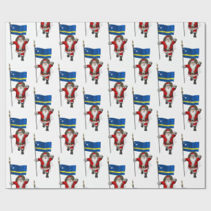 Papel De Presente Papai Noel Com Alferes De Curaçau