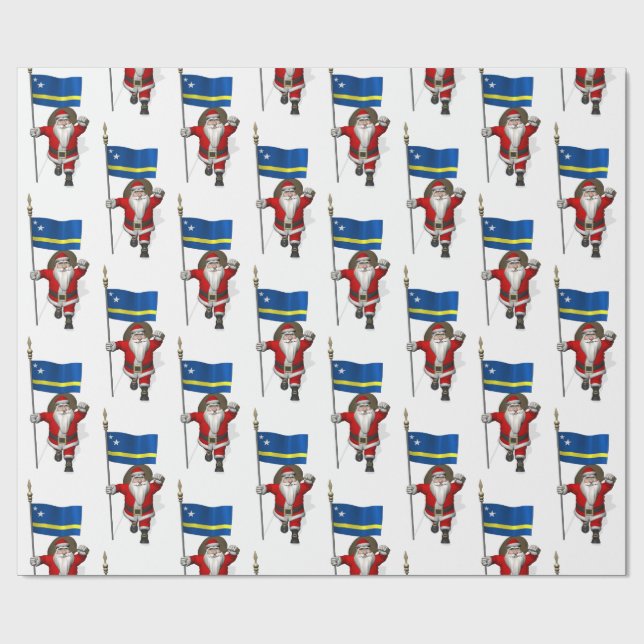 Papel De Presente Papai Noel Com Alferes De Curaçau (Aberto)