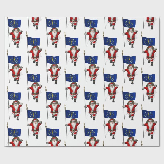 Papel De Presente Papai Noel Com Alferes De Indiana (Aberto)