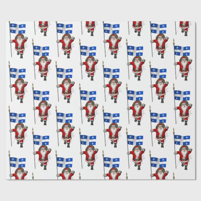 Papel De Presente Papai Noel Com Alferes De Québec (Aberto)