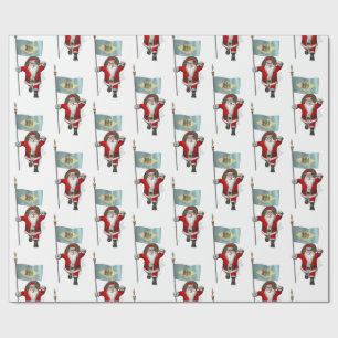 Papel De Presente Papai Noel Com Bandeira De Delaware