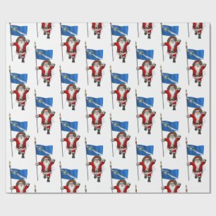 Papel De Presente Papai Noel Com Bandeira De Las Vegas