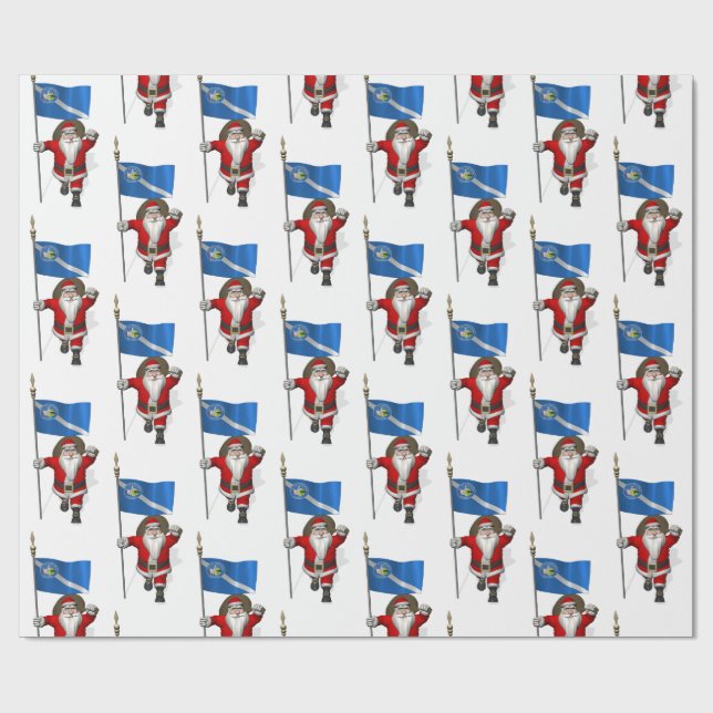 Papel De Presente Papai Noel Com Bandeira De Las Vegas (Aberto)