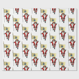 Papel De Presente Papai Noel Com Bandeira De Nova Jersey
