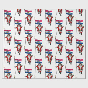 Papel De Presente Papai Noel Com Bandeira Do Missouri