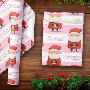 Papel De Presente Papai Noel de desenho animado fofo Natal feliz Nom