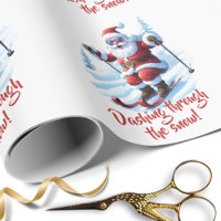 Papai Noel de Esqui Retrô Vermelho e Branco Presen