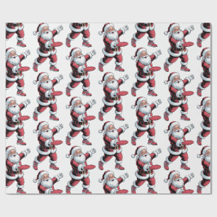 Papel De Presente Papai Noel de Golfe de Disco de Natal Moderno e Te