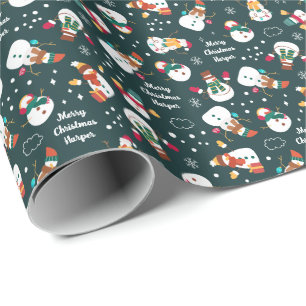 Papel De Presente Papai Noel de Inverno Personalizado Natal