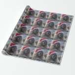 Papel De Presente Papai noel de Leonberger<br><div class="desc">papel de envolvimento adorável do papai noel de Leonberger</div>