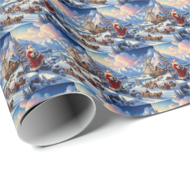 Papel De Presente Papai Noel de Natal 6 (Ponta do rolo)