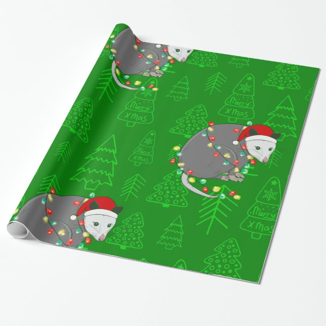 Papel De Presente papai noel de natal alegre (Desenrolado)