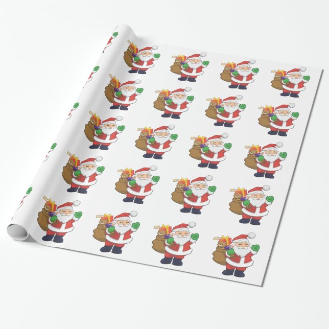 Papel De Presente Papai Noel de Natal com Brinquedos (Desenrolado)