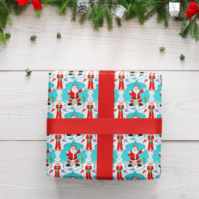 Papel De Presente Papai Noel de Natal engraçado surpreendido com o p (Criador carregado)