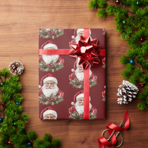 Papel De Presente Papai Noel de Natal Presente Vintage