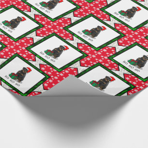 Papel De Presente Papai Noel de Natal Que Rottweiler Cachorro Engraç