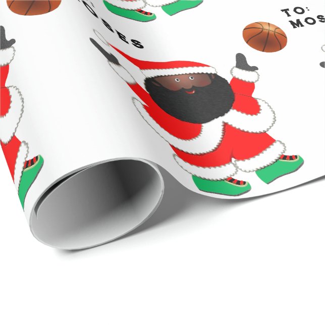 Papel De Presente Papai Noel do Basquetebol (Ponta do rolo)