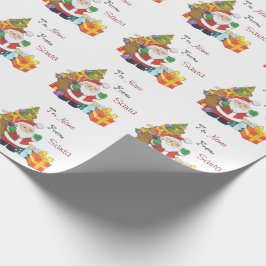 Papel De Presente Papai noel do Natal feito sob encomenda a e do