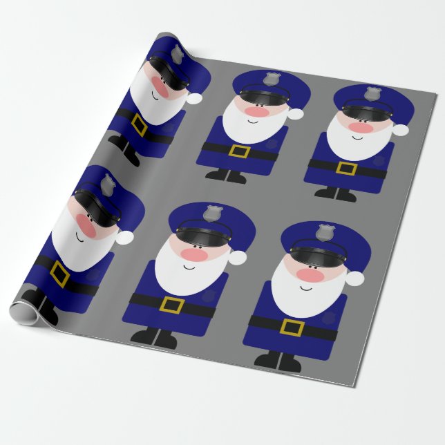 Papel De Presente Papai noel do polícia (Desenrolado)