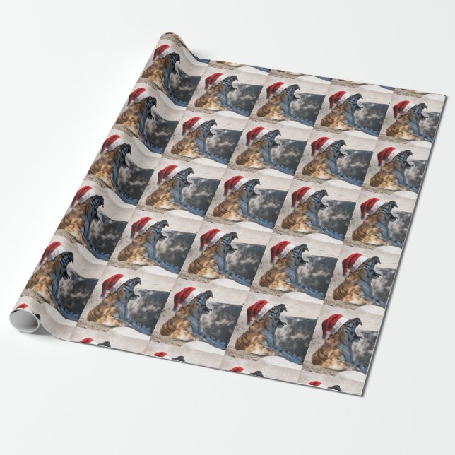 Papel De Presente Papai Noel do Tigre de Bengala (Desenrolado)