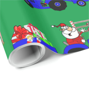 Papel De Presente Papai noel do trator com Natal dos presentes