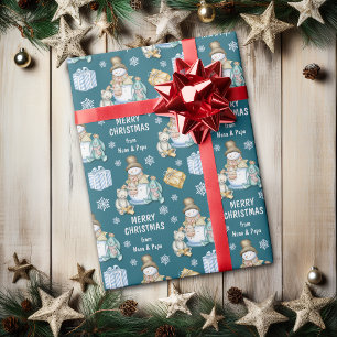 Papel De Presente Papai Noel e Amigos Natal das Crianças