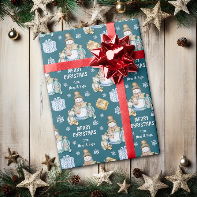 Papel De Presente Papai Noel e Amigos Natal das Crianças (Criador carregado)