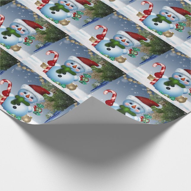 Papel De Presente Papai Noel e Bengalas de Natal (Ponta)