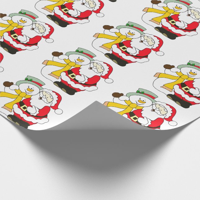 Papel De Presente Papai Noel e Boneco de Neve (Ponta)