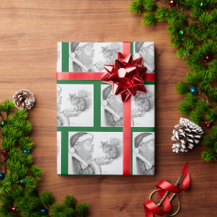 Papel De Presente Papai Noel e Esquilo