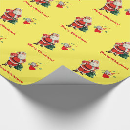 Papel De Presente Papai noel e gatinho
