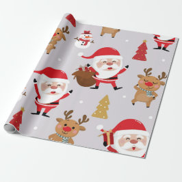 Papel De Presente Papai Noel E Neve