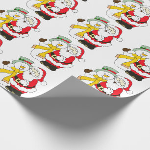 Papel De Presente Papai Noel e Neve
