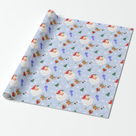 Papel De Presente Papai Noel e Rena Vintage Natal